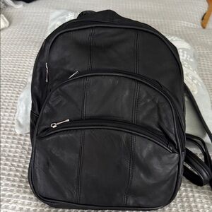 Black Leather Backpack